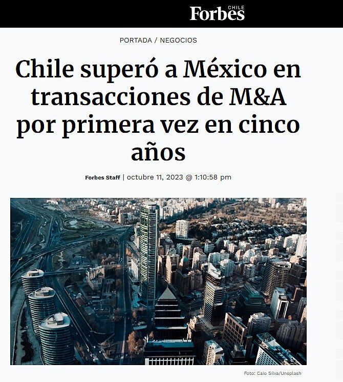 Chile super a Mxico en transacciones de M&A por primera vez en cinco aos